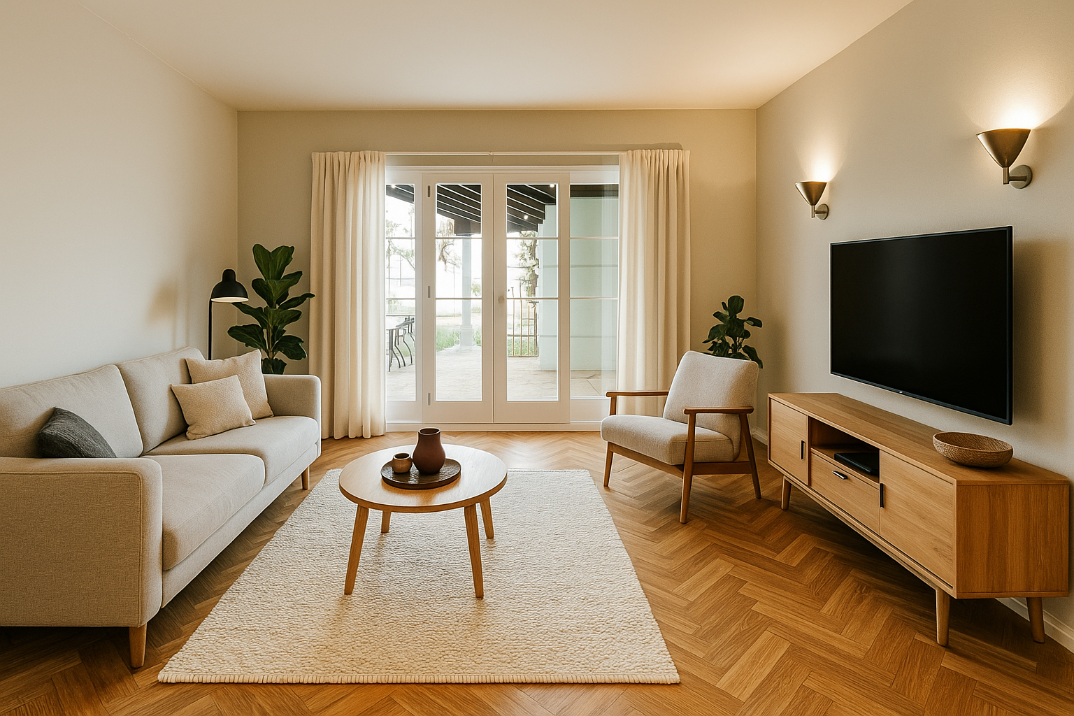 Büro Zugang Terrasse (KI generiert)