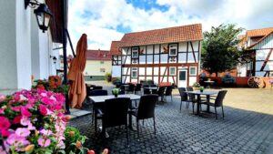 Hof blick auf Ferienhaus