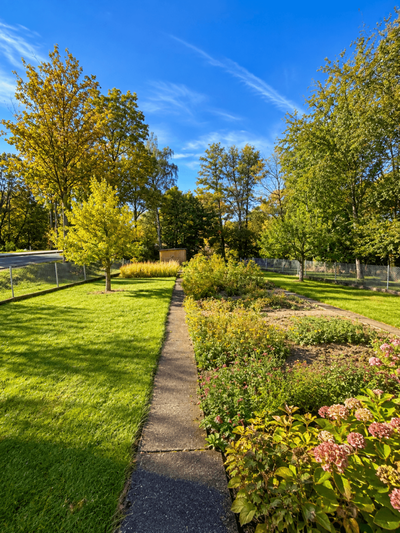 Gartenansicht Richtung Fluss (Fulda)